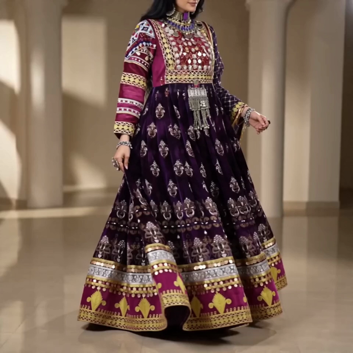 Muska Royal Afghan Anarkali Set | Muska